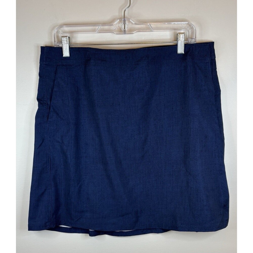 RIPSKIRT Hawaii Length 1 Indigo Micro Stripe Wrap Skirt Large Pockets Coastal